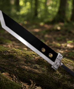 Buster Sword Replica inspired by Cloud Strife from Final Fantasy VII Remake with full-size metal blade for cosplay and collectors.