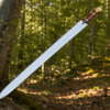 Chronicles of Narnia Prince Sword Replica featuring the Gold Rhindon design with a polished stainless steel blade and lion-head pommel.