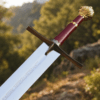 Chronicles of Narnia Prince Sword Replica featuring the Gold Rhindon design with a polished stainless steel blade and lion-head pommel.