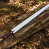 Chronicles of Narnia Prince Sword Replica featuring the Gold Rhindon design with a polished stainless steel blade and lion-head pommel.