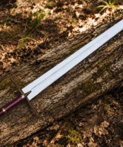 Chronicles of Narnia Prince Sword Replica featuring the Gold Rhindon design with a polished stainless steel blade and lion-head pommel.