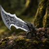 God of War Blades Replica inspired by Blades of Chaos twin swords with engraved stainless steel blades and decorative chains.