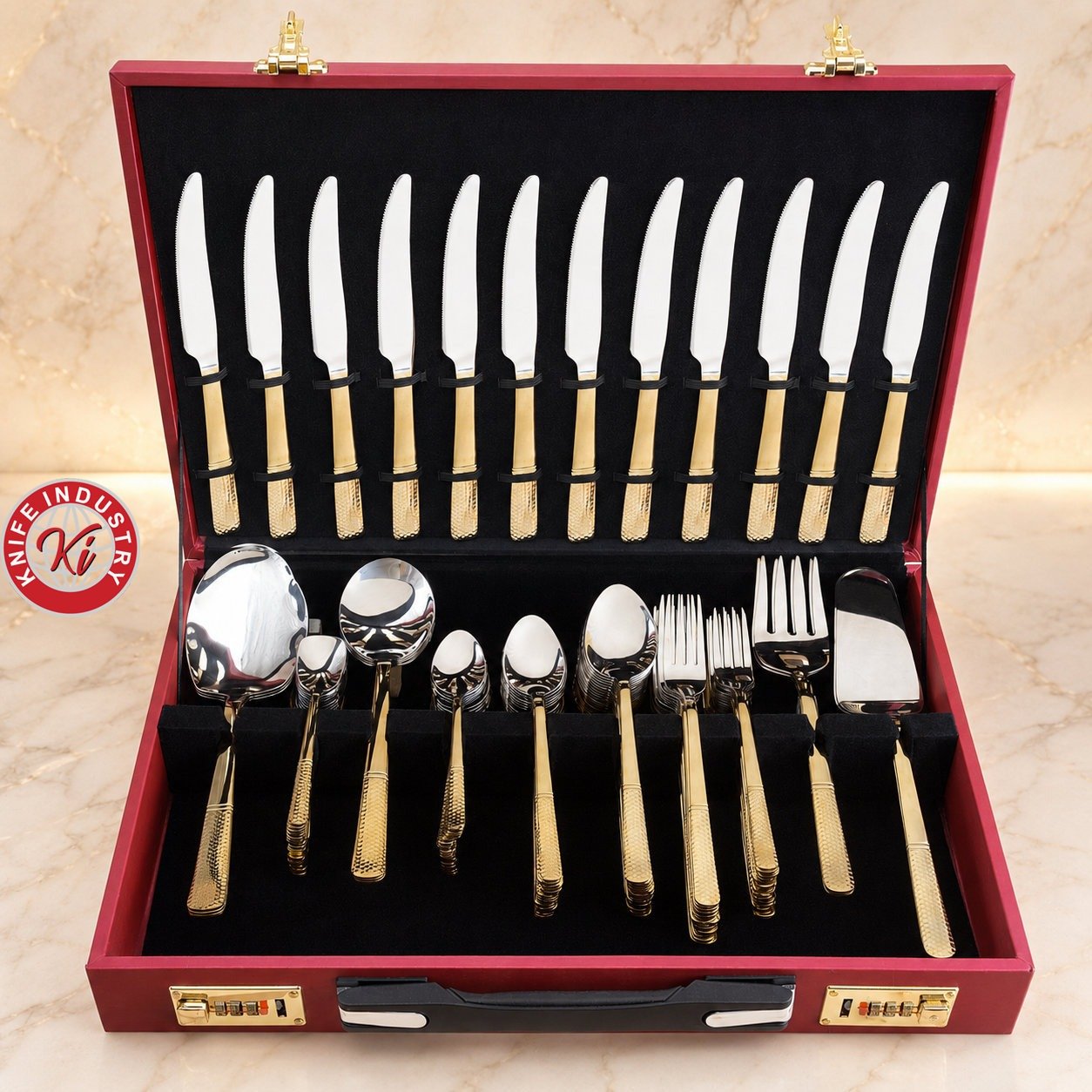 Executive Cutlery Box RP 2 HALF GOLD by Knife Industry