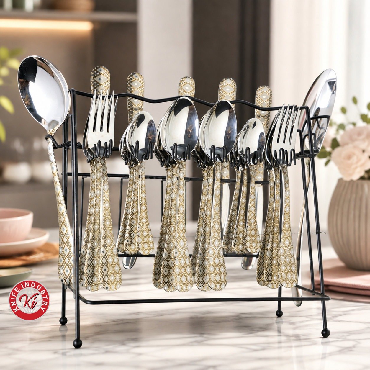 JEWEL LASER Cutlery Set with Stand by Knife Industry - Image 2