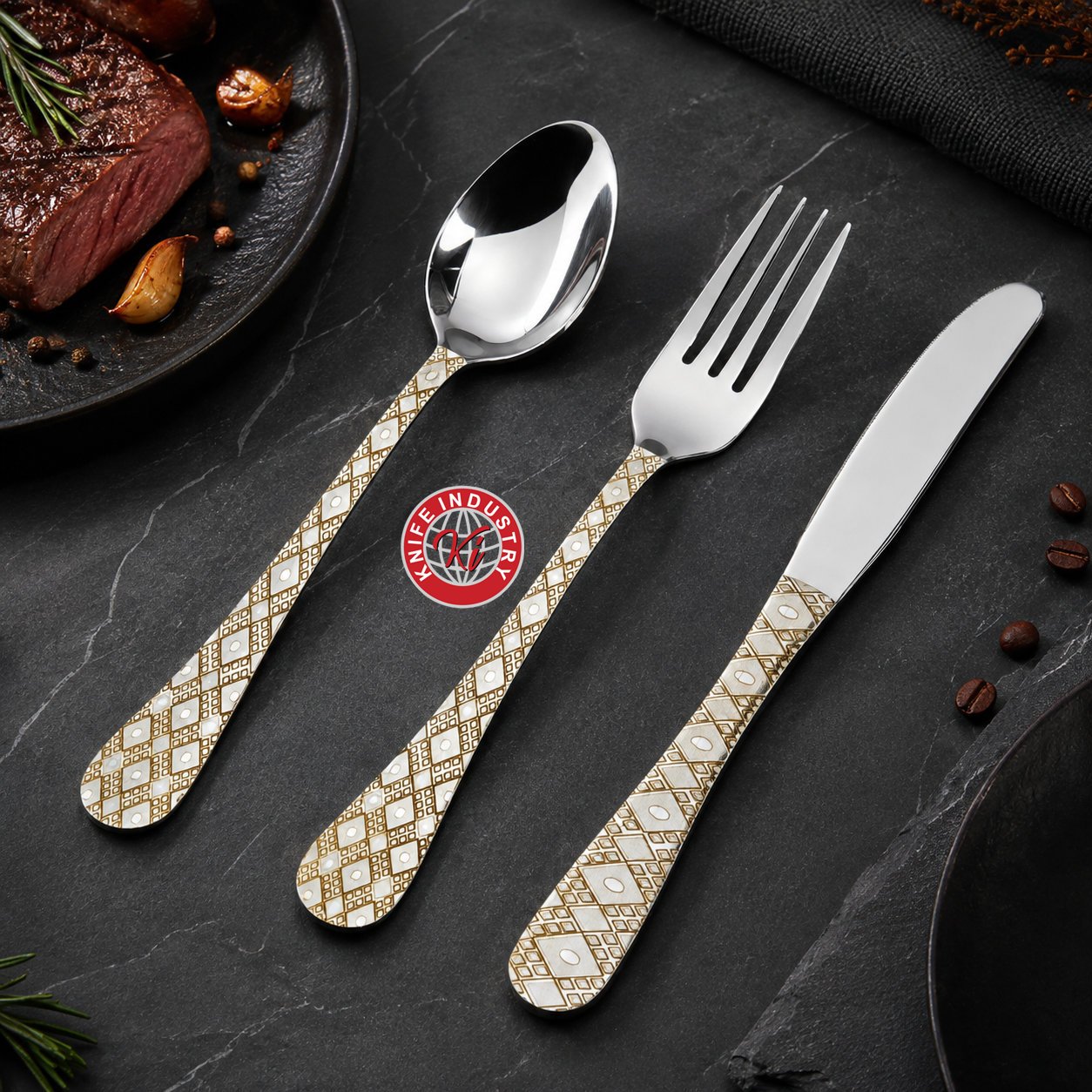 JEWEL LASER Cutlery Set with Stand by Knife Industry - Image 3