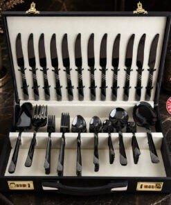 Onyx Striped Black Cutlery Set - Executive Box | Knife Industry