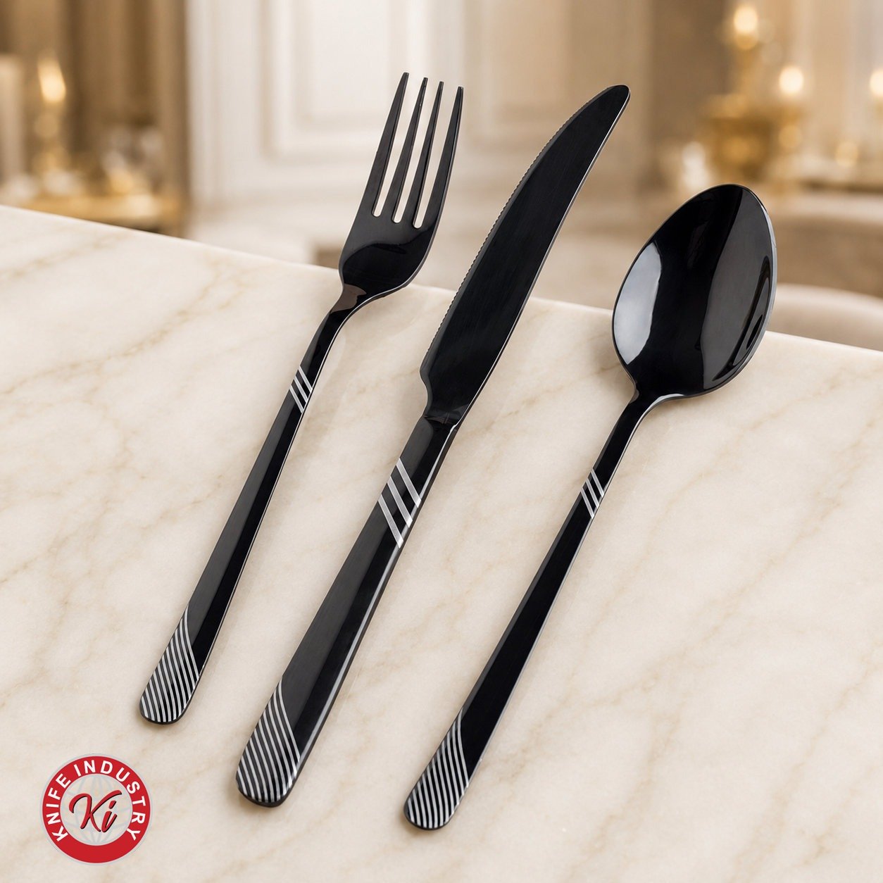 Onyx Black Cutlery Set - Executive Case | Knife Industry - Image 2