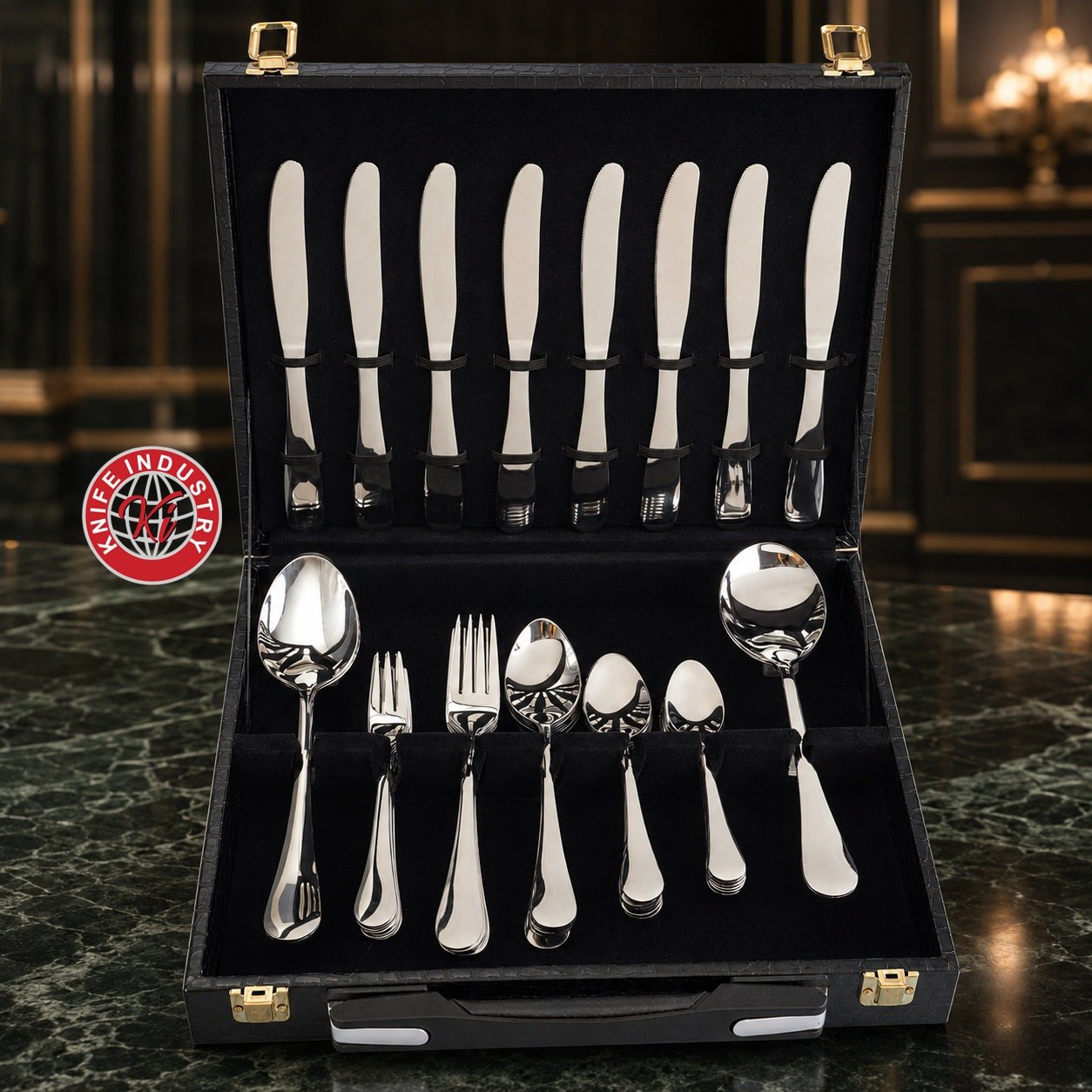 Omega Executive Cutlery Set - Silver | Knife Industry - Image 3