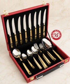 Alternative view of Duet RP3 Half Gold Cutlery Set - Executive Box | Knife Industry