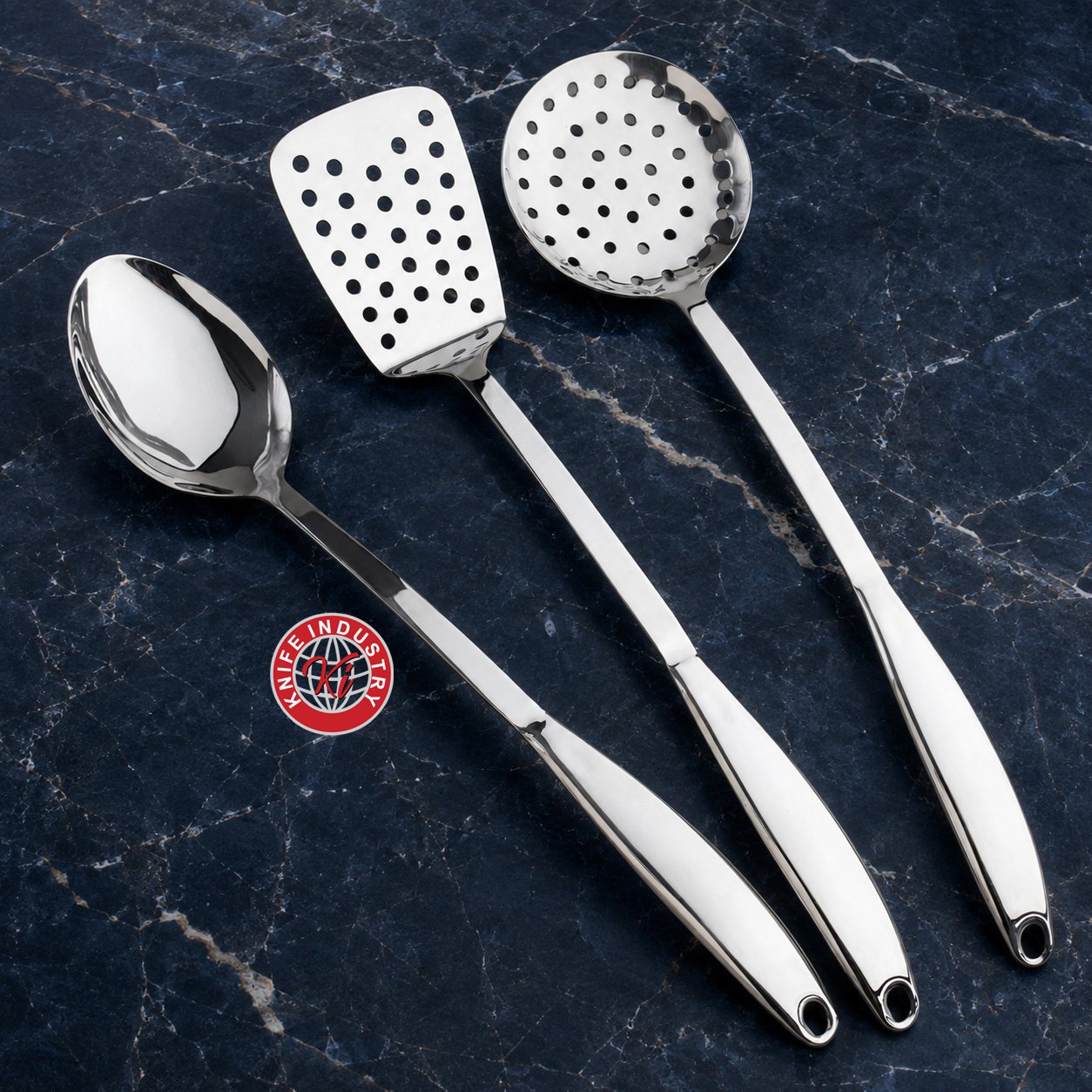 Hollow Plain Kitchen Utensil Set - 17 Inch, 7 Pieces | Knife Industry - Image 2