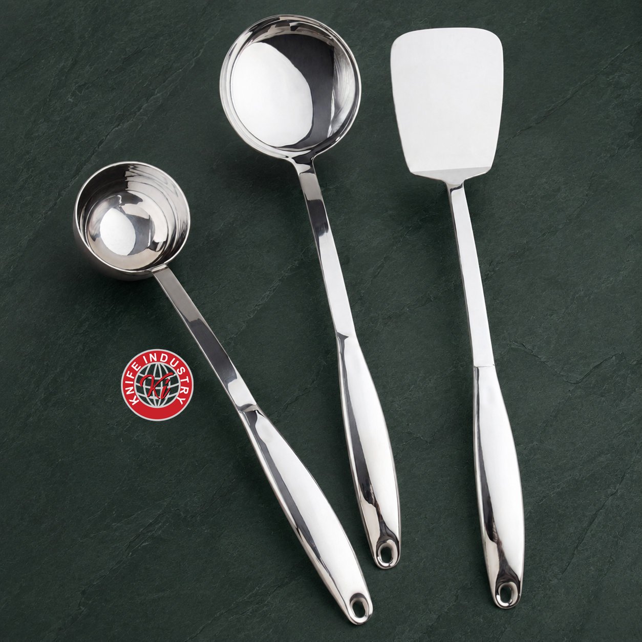 Hollow Plain Kitchen Utensil Set - 17 Inch, 7 Pieces | Knife Industry - Image 3