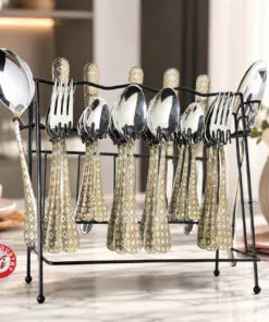 Alternative view of Jewel Cutlery Set with Stand - Laser Design | Knife Industry