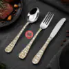 Jewel Cutlery Set with Stand - Laser Design | Knife Industry