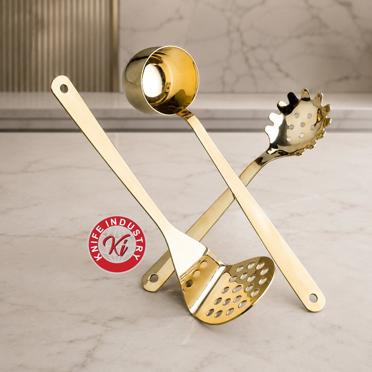 Omega Gold Kitchen Utensil Set - 13 Inch, 7 Pieces | Knife Industry - Image 2
