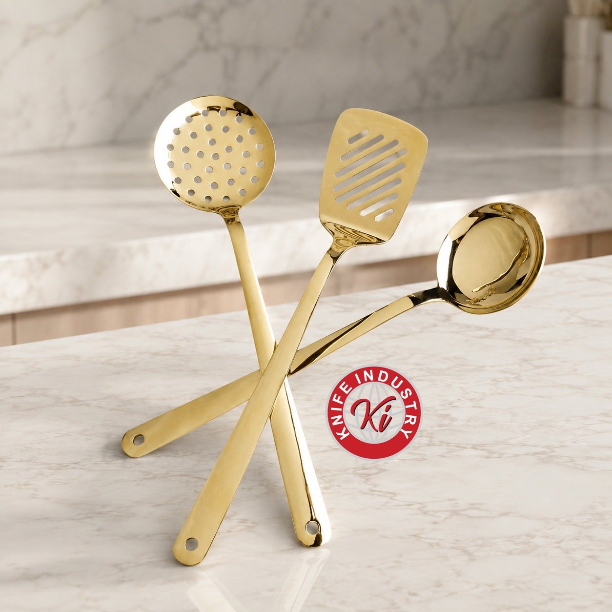 Omega Gold Kitchen Utensil Set - 13 Inch, 7 Pieces | Knife Industry - Image 3