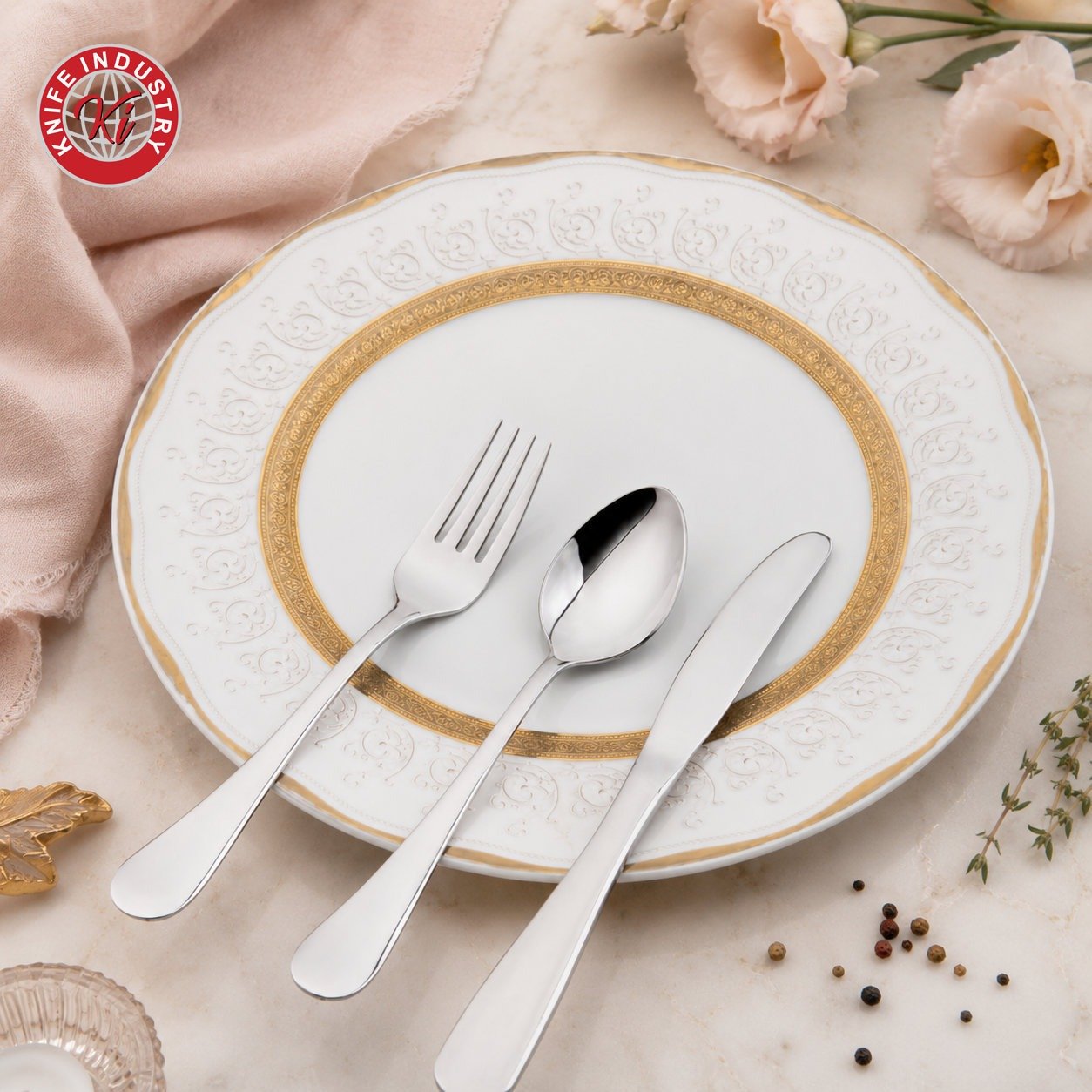 Omega Spoon and Fork Set with Stand | Knife Industry - Image 3