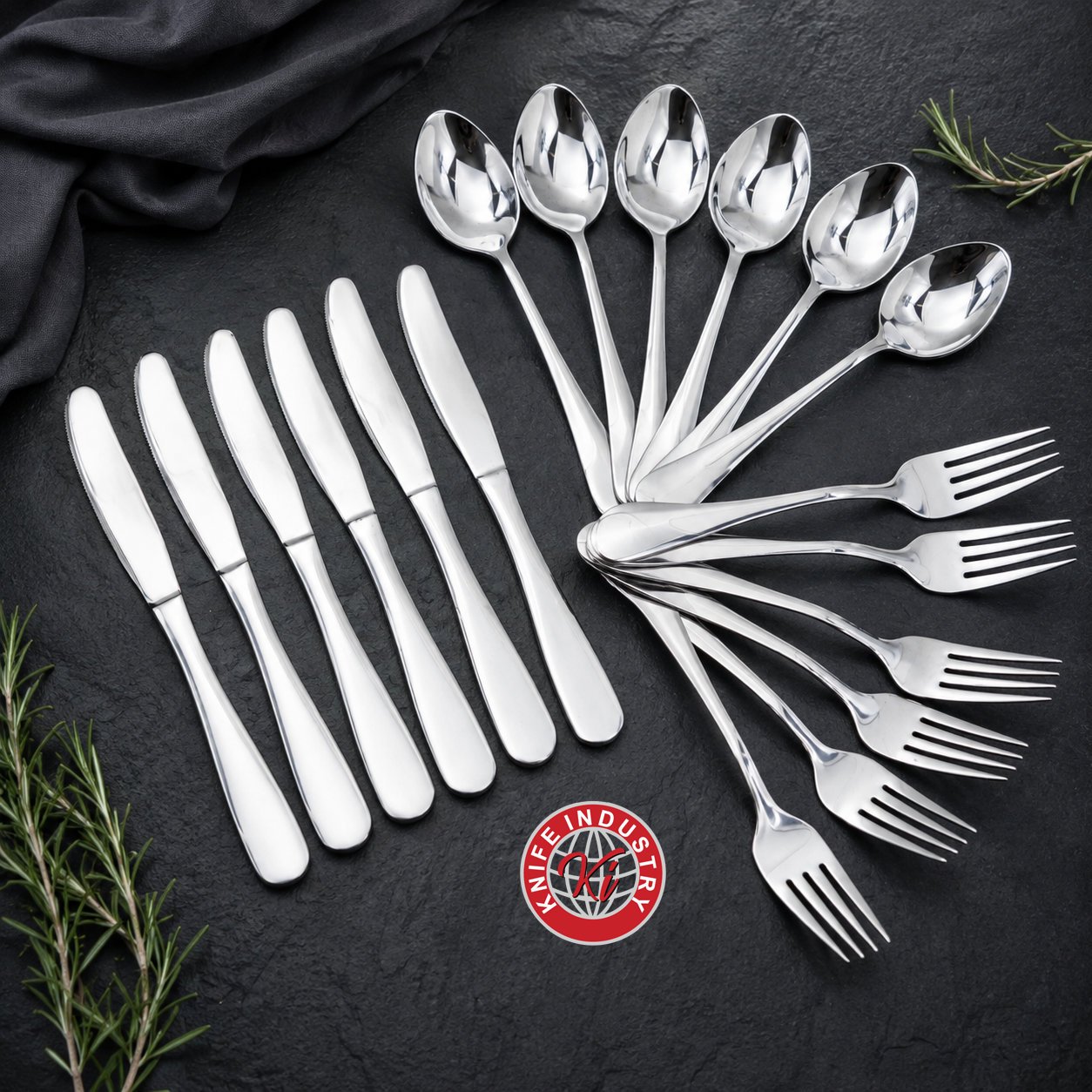 Omega Spoon and Fork Set with Stand | Knife Industry - Image 4