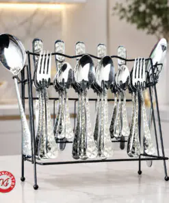 Pebble Cutlery Set with Stand - Laser Design | Knife Industry